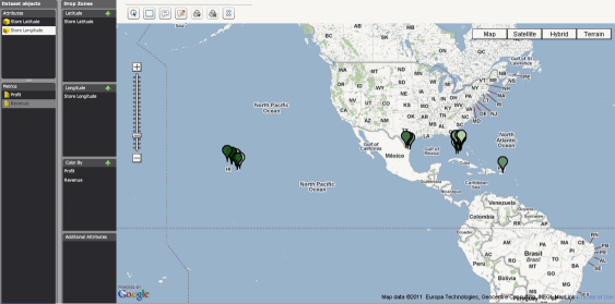 Example of a Google Map visualization